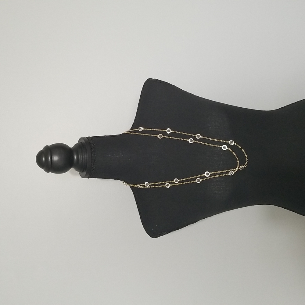 Gold & cz long necklace